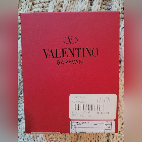 Valentino Rockstud Leather Coin Purse Wallet - Picture 8 of 8